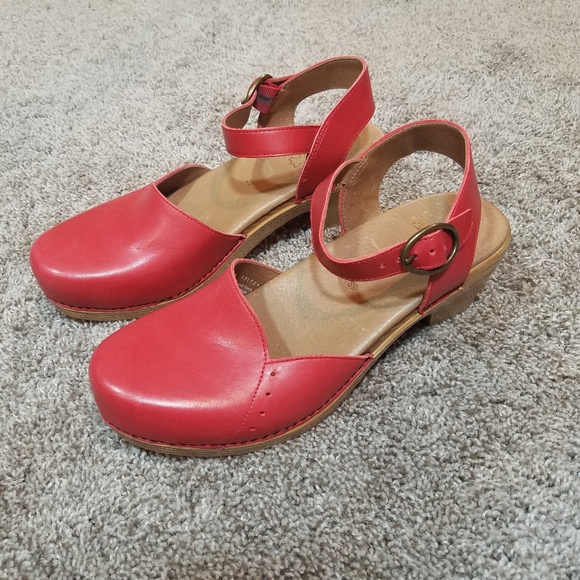 Dansko | Shoes | Dansko Mary Jane Red Slingback Mule Sandal Clogs | Poshmark
